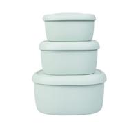 BLUE GINKGO Silicone Food Storage Container Set - Reusable Airtight Food Containers with Lids - Lunch and Bento Boxes for Adults and Kids - Freezer, Camping, Green