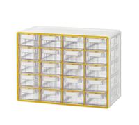 BLUE GINKGO Small 20 Drawer Storage Organizer Cabinet - Stackable Bead and Craft Storage, Hardware Small Parts Organizer, Teacher Toolbox (Made in Korea) - Yellow