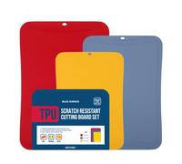 BLUE GINKGO TPU Cutting Boards (3 Piece Set) Scratch Resistant Flexible Cutting Boards for Kitchen, Thin Cutting Board, BPA Free Kitchen Cutting Mat, Chopping Mats (Red, Blue, Yellow)