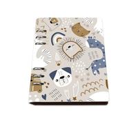 Blue Giraffe Notebook, Pu Leather A5 Notebooks, Lined Paper Revision Notebooks 180Pages/90Sheets, Note Book A5 for Office, Lined Book for Work, Student Essentials University Women Man