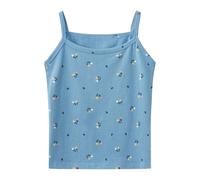Blue Girls' Cotton Vest Flora Spaghetti Camisole Sleeveless Super Soft Undershirts Comfy Summer Vests Tanks Tops Underwear Cute Printed Breathable Everyday Wear Casual School Vest 12-13 Years