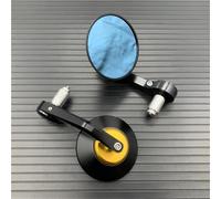 Blue Glass Rearview Round Handlebar Bar End Rear View Side Mirrors Motorcycle For Husqvarna Svartpilen 401 250 701 Handlebar Mirror(Black gold)