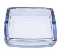 Blue Glass Square Ashtray Large Capacity Modern Decorative