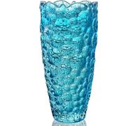 Blue Glass Vase for Flowers, Large Tall Crystal Coloured Flower Vases for Decorations, Birthday Gifts for Women, Modern Personalised for Living Room Home Decor Christmas