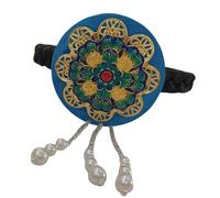 Blue Glaze Korean Hair Accessories Stylish Headband For Women And Girls Stage Performances Hanbok Headwear Accessories Pearls Embellished Hairband