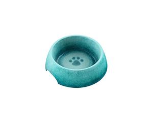 Blue Glaze Paw Print Melamine/Plastic Pet Food Bowl - Small