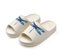 Blue Glitter Dragonfly Slides for Women Men Soft Thick Bottom Coconut Slippers Sandals for Bathroom Beach
