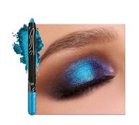 Blue Glitter Eyeshadow Pencil, Shimmering Bright Blue Eye Shadow Stick, Creamy Metallic Glitter Eyeliner Eyeshadows, Smooth Highly Pigmented Hot Colour for Eye Makeup