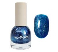 Blue Glitter Nail Polish, Nail Varnish Quick Dry, Water Based High Shine Dark Blue Nail Polish, Long Lasting Sparkly Shimmer Glitter Nail Varnish No UV Lamp Needed for Home Manicure
