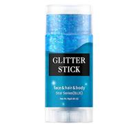 Blue Glitter Stick - Rotating Mermaid Design, Holographic Face & Hair Glitter for Festivals, Waterproof & Long-Lasting, Quick-Dry, Skin-Friendly Sparkling Makeup Essential for Raves Parties