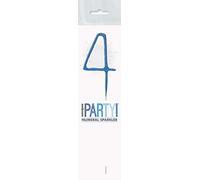 Blue Glitz Number 4 Birthday Sparkler (17cm) - Perfect for Birthday, Anniversary & Milestones Celebration - 1 Pc