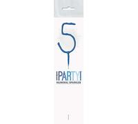 Blue Glitz Number 5 Birthday Sparkler (17cm) - Perfect for Birthday, Anniversary & Milestones Celebration - 1 Pc