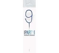 Blue Glitz Number 9 Birthday Sparkler (17cm) - Perfect for Birthday, Anniversary & Milestones Celebration - 1 Pc