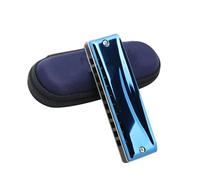 Blue Glossy Ten Hole Harmonica For Beginners To Play Professional G Key And Other Tones harmonica Professional Instrument(10hole F)