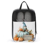 Blue Gnome on Large Pumpkin Shoe Bag for Travel Daily Use Anti-dust Storage Carrier Golf Shoe Pouch