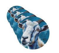 Blue Goat Print Car Air Fresheners Cards Set of 4 Pieces Personalized Car Fresheners Gifts for Men Women Auto Aromatherapy Tablets Hanging Scented Cards for Wardrobe Bathroom