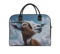 Blue Goat Print Laptop Tote Bag Casual Travel Handbag Multi Pocket Shoulder Bags for Work Travel