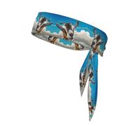 Blue Goat Print Patterned sports headband for men and women, sweat-absorbing headband for badminton, mountaineering and cycling