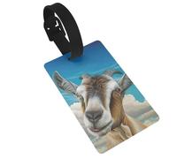 Blue Goat Print Print Luggage Tag for Suitcases Cute Waterproof and Reusable Travel Bag Backpack Tags Gifts