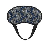 Blue Gold Art Deco Peacock, Full Eye Covers Light Blocking Eye Masks Blackout Sleep Eye Muffs