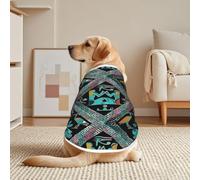Blue Gold Egyptian Hieroglyphs Mesh T-Shirt For Large Pets | Breathable Mesh With A Pullover Design, Short Sleeves, And White Trim.