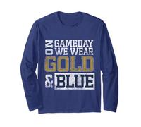 Blue Gold Game Day Group School Tournament Team Cheerleaders Long Sleeve T-Shirt