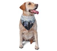 Blue Gold Geometric DesignDog Bandanas Cat Puppy Scarfs Washable Pet Handkerchief