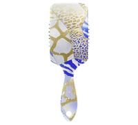 Blue Gold Irregular Marble Leopard Print cute hair brush for thin Designed massage brush for short hair with Ergonomic handle cepillo para pelo rizado