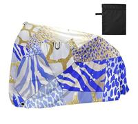 Blue Gold Irregular Marble Leopard Print Waterproof Cover for Bike with Lock Holes Uv Resistant Indoor Outdoor Storage Mountain Bike Cover Fits for Most impermeable para bicicleta