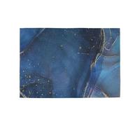 Blue-Gold Luxury Marble Texture placemats for Dining Table Cork Backed Reusable placemat for Baby Washable Place mats for Dinner Table Rectangle placemats Modern Table mats Set of 6 12x18
