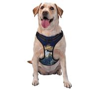 Blue Gold Marble Marble,Pet Harness,Adjustable Reflective Dog Harness,Pet Leash Vest,XL