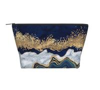 Blue Gold Marble Marble, Toiletry Pouch Makeup Bag Cosmetic Bag Portable Travel Toiletry Bag