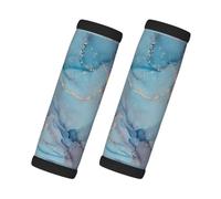 Blue Gold Marble Texture Ocean Art, 2 Pcs Luggage Handle Wrap Grips, Comfort Soft Handle Covers Luggage Tag