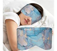 Blue Gold Marble Texture Ocean Art, Sleep Mask for Home Travel, Full Eye Covers Light Blocking Eye Mask Sleep Eye and Ear Muffs