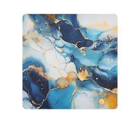 Blue Gold Marble1 Camera Wrap Cloth, Squares Magic Self-Adhesive Cloth for Lens Camera Anti-Scratch Lens Protector Makeup Wrap Cloth Bag 17.7" x 17.7"