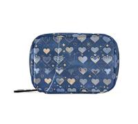 Blue Gold Romantic Valentine Love Medicine Bags with Detachable Compartments Portable Pill Organizer Travel Medication Bags