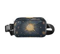 Blue-Gold Tarot Astrology Fashion Crossbody Bag Waist Packs for Women Men Small Sling Chest Bag with Adjustable Strap for Travel Running Hiking