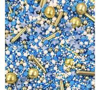 Blue gold white sprinkles Father's Day stars metallic pearls cupcakes cakes baking chocolate balls male boy cake baby shower baby boy SUPER DAD