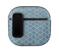 Blue Golden Diamond Pattern Slim Compatible with Airpods 4 Case Protective Hard Cover Skin