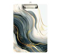 Blue Golden Lines Marble Office Mate Slim clipboard Plastic for Classroom Supplies for Teachers high School Size 9 x 12 Silver