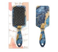 Blue Golden Marble Hair Brush Marble Texture Wet Dry Air Cushion Hair Brush Plastic Detangler Hairbrush for Kids Adults Back To School Gift Women Men