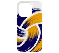 Blue Golden Yellow Volleyball Team Players, Coaches and Fans Case for iPhone 14 Pro