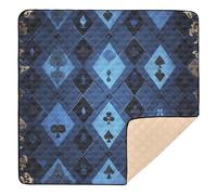 Blue Gorgeous Poker Large Non-Slip Baby Activity Play Mat for Indoor Outdoor 1-Piecing Baby Kick Crawling Mat for Babies Infants Toddlers, 50'' x 50''