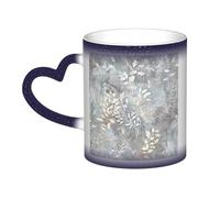Blue Grace Flora Cool Magic Ceramic Mug, Ideal for Camping, Indoor and Outdoor Use Thermochromic and Durable.
