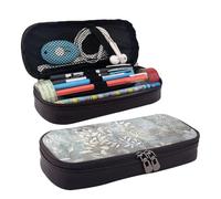 Blue Grace Flora Leather Pencil Case Stationery Portable Multifunctional Storage Bag Academy Supplies