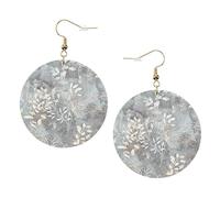 Blue Grace Flora Leather Round Earrings Color Valentine'S Day Festival Activities Fashion Women'S