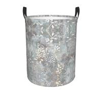 Blue Grace Flora Organization Basket With Handles, Circular Hamper For Laundry And Toy Storage, Foldable Bin