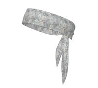 Blue Grace Flora Print Headbands Soft Unisex Adjustable Headwraps, Hair Athletic Bands For Running, Tennis, Sports