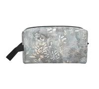 Blue Grace Flora Print Travel Grooming Storage Bag, Reusable Makeup Storage Organizer, Bathroom Supplies