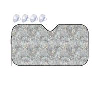 Blue Grace Flora Printing Summer Car Windshield Sun Shade,Foldable Windshield Window Shades,Car Interior Accessories